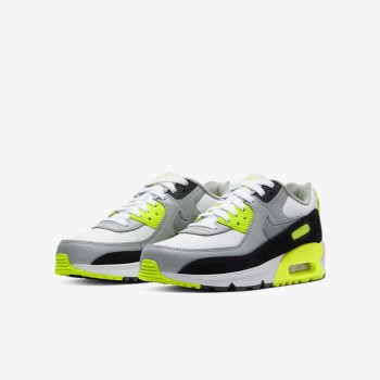 Nike Air Max 90 LTR - Nagyobb Gyerek Utcai Cipő - Fehér/Világos Szürke/Szürke